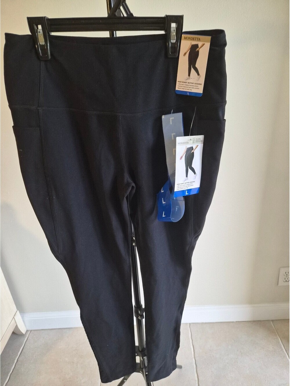 Mondetta High Waist Active Leggings Large Black 0036